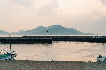 IMABARI, JAPAN - 3 August 2025 View of Imabari city from Imabari castle main tower, Ehime prefecture. High quality photoの写真素材