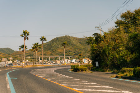 View of Shimanami Kaido and Cycling Road, Japan. Bridge. High quality photoの写真素材