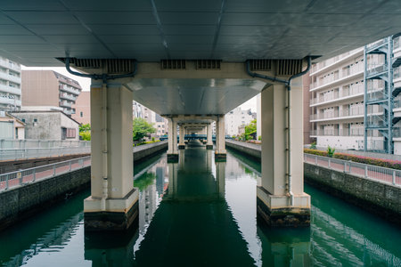 Panorama Of A Busy Road And Surrounding Skyscrapers In Tokyo, Japan - August 2, 2025. High quality photoの写真素材