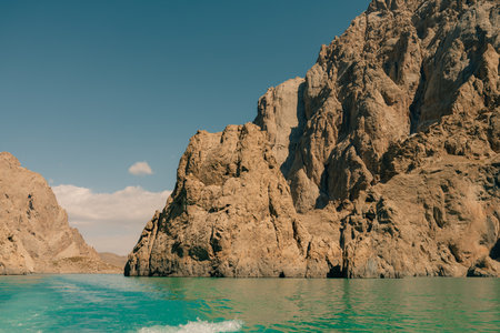 View on Kol-suu lake in Naryn Region Kyrgzstan. High quality photoの写真素材
