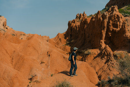 Fairytale canyon Skazka in Kyrgyzstan. High quality 4k footageの写真素材