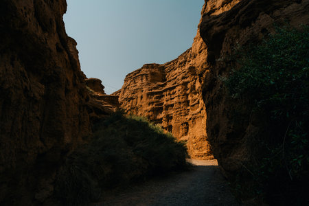 Kok-Moinok canyon in Kyrgyzstan in sunny day. High quality photoの写真素材