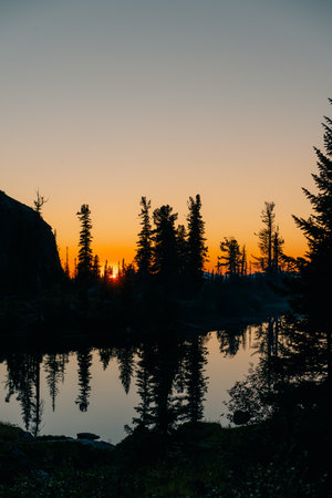 russia, ergaki - 4 August 2025 Sunset in the Taiga Mountains. High quality photo