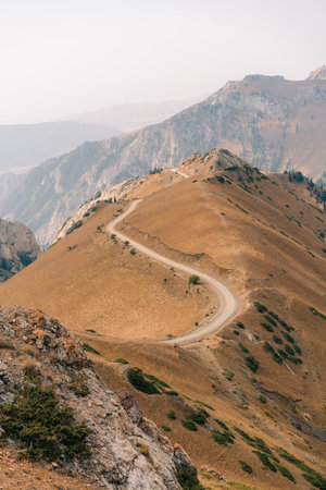 Moldo-Ashuu pass district of Son-Kul Region in western Kyrgyzstan. High quality photoの写真素材