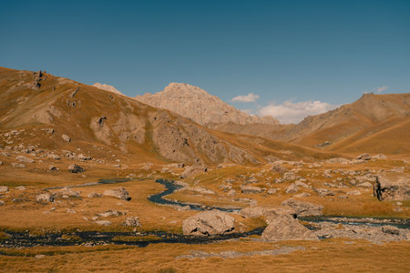 Kurumduk valley, Naryn province, Kyrgyzstan, Central Asia. High quality photoの写真素材