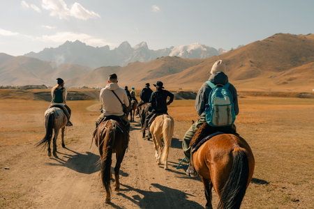 Kurumduk valley, Naryn province, Kyrgyzstan, Central Asia.の写真素材
