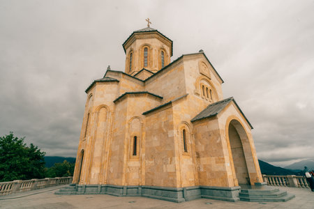 beautiful aerial shot of Sameba Holy Trinity Church in Batumi, Georgia. High quality photoの写真素材