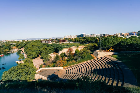 Valencia, spain - 2 Sep 2025 Parque de Cabecera, river Turia. High quality photo
