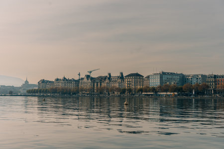 Geneva city panoramic view. Geneva or Geneve is the second most populous city in Switzerland,...