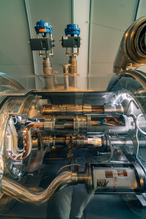 Geneva, Switzerland, Europe - 1 Dec 2025 CERN, Globe of Science and Innovation building, Universe of Particles exibition, Galileo Galilei Square, European Organization for Nuclear Researchのeditorial素材