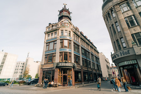 LEIPZIG, GERMANY - Dec 1, 2025 Cafe Riquet as famous landmark in Leipzig. High quality photoのeditorial素材