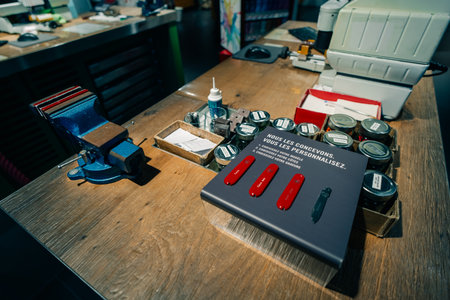 A retail outlet for Victorinox in Geneva, Switzerland 2 Dec 2025. High quality photoのeditorial素材