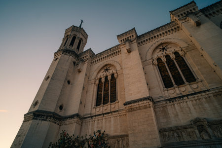 Lyon, France - 3 nov 2025 The Basilica of Notre-Dame of Fourviere in Lyon. High quality photoのeditorial素材