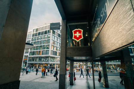 A retail outlet for Victorinox in Geneva, Switzerland 2 Dec 2025. High quality photoのeditorial素材