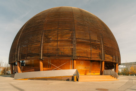 Globe of Science and Innovation at CERN in Switzerland. High quality photo