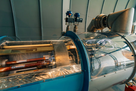 Geneva, Switzerland, Europe - 1 Dec 2025 CERN, Globe of Science and Innovation building, Universe of Particles exibition, Galileo Galilei Square, European Organization for Nuclear Researchのeditorial素材