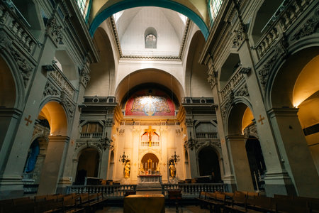 Lyon, France - nov 2 2025 Saint Polycarpe church. High quality photoのeditorial素材