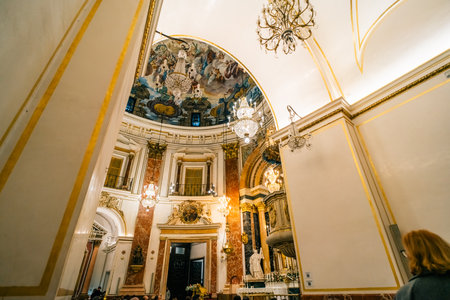 Inside the Basilica to the virgin of the forsaken in Valencia, Spain - 2 nov 2025. High quality...