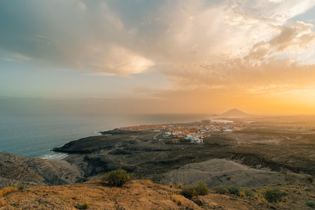 Beautiful coastal view near Playa Montana Pelada beach in Tenerife, Canary islands, Spain. High...