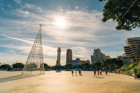 Tenerife, Spain - 1 Dec 2025 Attraction of the sign of the Santa Cruz de Tenerife letter in Tenerife. High quality photoのeditorial素材