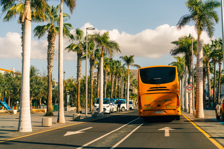 Avenue las Americas in Playa de la Americas on Tenerife, Canary Islands in Spain - 1 Dec 2025. High...
