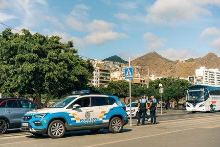tenerife, canary islands, Spain - Dec 1 2025 Service vehicles for the local police. High quality...