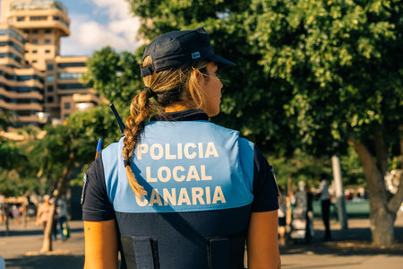 tenerife, canary islands, Spain - Dec 1 2025 Service vehicles for the local police. High quality photoのeditorial素材