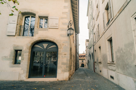 Traditional architecture of Geneva, in Switzerland - 2 Dec 2025. High quality photoのeditorial素材