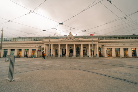 Montpellier, France, may 18, 2025 : Exterior view of Montpellier Saint-Roch train station. High quality photoのeditorial素材