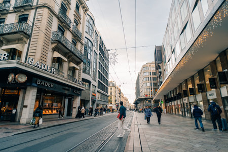 Traditional architecture of Geneva, in Switzerland - 2 Dec 2025. High quality photoのeditorial素材