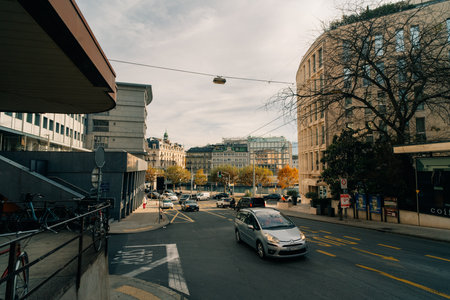 Traditional architecture of Geneva, in Switzerland - 2 Dec 2025. High quality photoのeditorial素材
