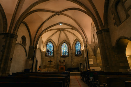 Temple de La Madeleine in Geneva. Geneva, Switzerland - 1 Dec 2025. High quality photoのeditorial素材