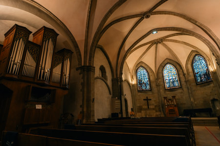 Temple de La Madeleine in Geneva. Geneva, Switzerland - 1 Dec 2025. High quality photoのeditorial素材