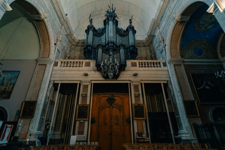 church of Notre Dame des Tables, also called Dama des Taoulas, located in the center of Montpellier, france - 1 Dec 2025. High quality photoのeditorial素材