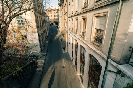 Traditional architecture of Geneva, in Switzerland - 2 Dec 2025. High quality photoのeditorial素材