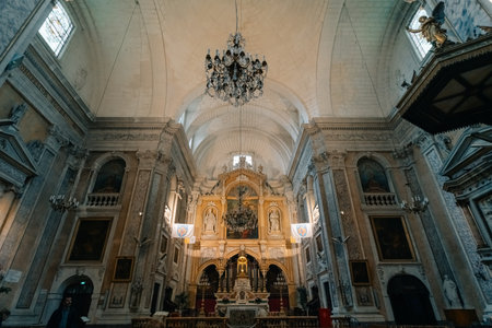 church of Notre Dame des Tables, also called Dama des Taoulas, located in the center of Montpellier, france - 1 Dec 2025. High quality photoのeditorial素材