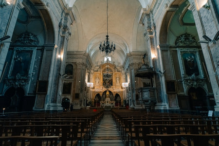 church of Notre Dame des Tables, also called Dama des Taoulas, located in the center of Montpellier, france - 1 Dec 2025. High quality photoのeditorial素材