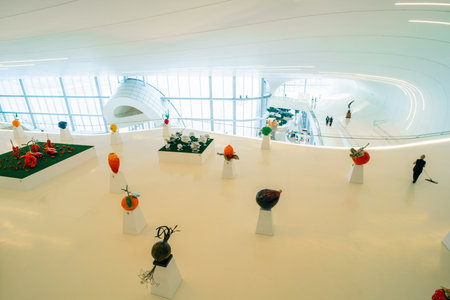 Baku, Azerbaijan - 1 Dec 2025 Heydar Aliyev Center architecture, designed by architect Zaha Hadid. High quality photoのeditorial素材