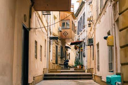 Traditional stone houses, fortress, and restored village streets in Ramana. A peaceful Azerbaijani heritage site with preserved architecture and cultural charm. Baku, Azerbaijan - 1 Dec 2025のeditorial素材