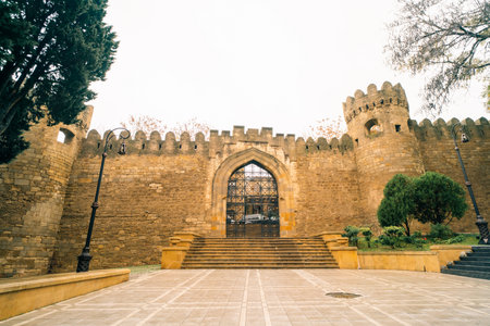 Traditional stone houses, fortress, and restored village streets in Ramana. A peaceful Azerbaijani heritage site with preserved architecture and cultural charm. Baku, Azerbaijan - 1 Dec 2025の写真素材