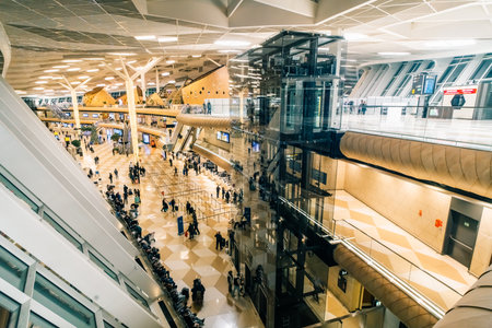 Baku, Azerbaijan - 1 Dec 2025 Heydar Aliyev Airport signage at Baku's main airport, showcasing modern architecture and the gateway to Azerbaijan's capitalのeditorial素材