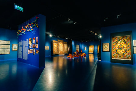 Baku, Azerbaijan - Dec 1 2025 Carpet museum in the Heydar Aliyev Center in Baku. High quality photoのeditorial素材