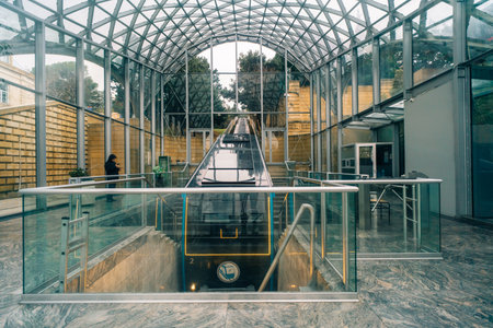 Baku, Azerbaijan. May 1, 2025. A view from the Funicular line in Baku, the capital of Azerbaijan. High quality photoのeditorial素材
