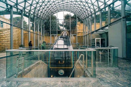 Baku, Azerbaijan. May 1, 2025. A view from the Funicular line in Baku, the capital of Azerbaijan. High quality photoのeditorial素材
