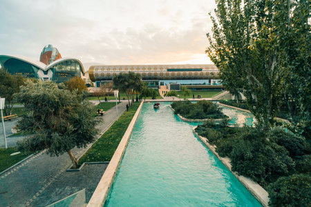 BAKU, AZERBAIJAN - Dec 1 2025 View of Little Venice in Baku Seaside Park. Baku Boulevard. High quality photoの写真素材
