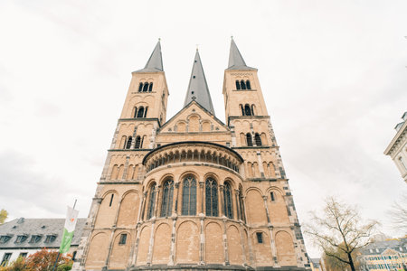 Bonn, Germany, 18. Sep 2025 - The Bonn Minster, a Romanesque church in Bonn. High quality photoの写真素材