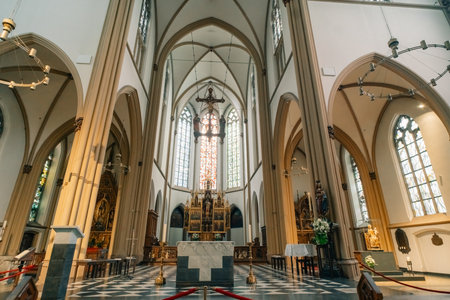 inside of the Stiftskirche church in Bonn, Germany - 1 Oct 2025. High quality photoの写真素材