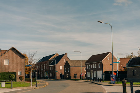 Typical residential buildings in the Netherlands. High quality photoの写真素材