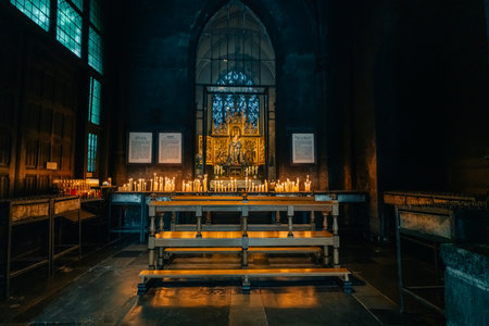 Maastricht, Limburg, The Netherlands - 1 Oct 2025 inside in Basilica of Our Lady, the most important Marian shrine of the Netherlands. High quality photoのeditorial素材
