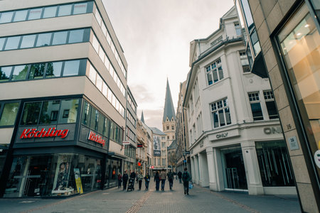 Bonn, Germany - Oct 2 2025 Bonn old town is a mix of historical buildings and narrow alleys. High...
